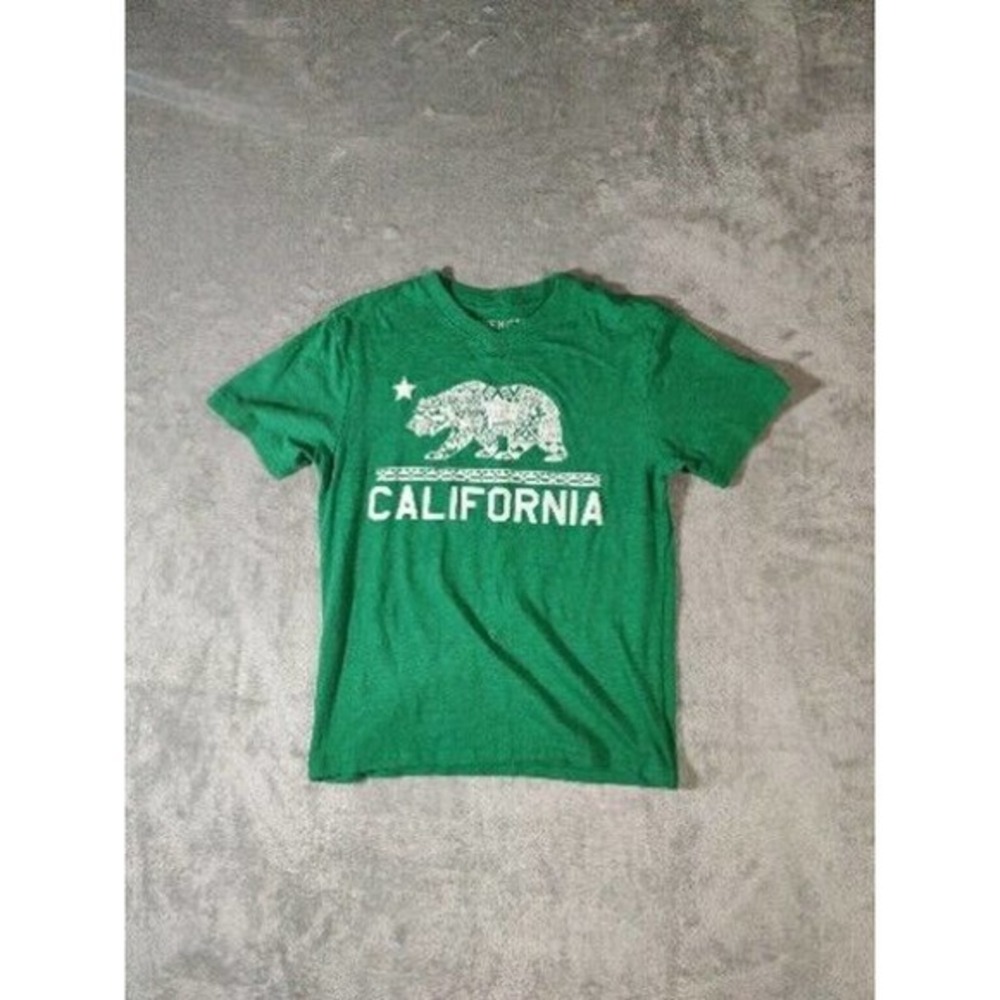 Chemistry Shirt Boys M Green V Neck California State Graphic 60%‎ Cotton Basic